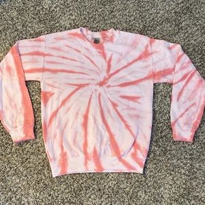 Pinky corral tie dye sweatshirt